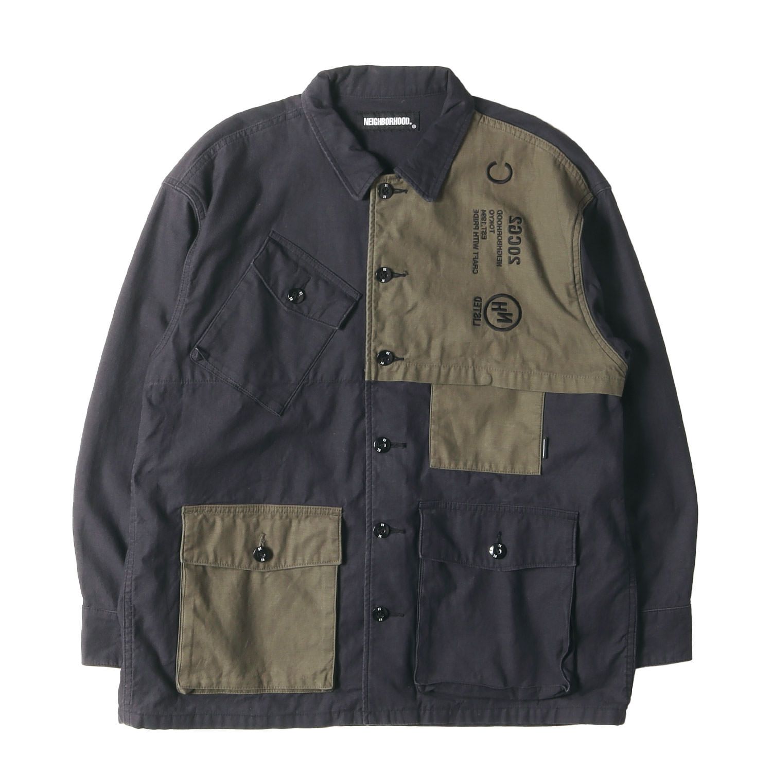 NEIGHBORHOOD ネイバーフッド シャツ サイズ S | 20AW バックサテン コンバット シャツ COMBAT | C-SHIRT. LS | ネイビー カーキ | トップス カジュアルシャツ ミリタリー 長袖 メンズ