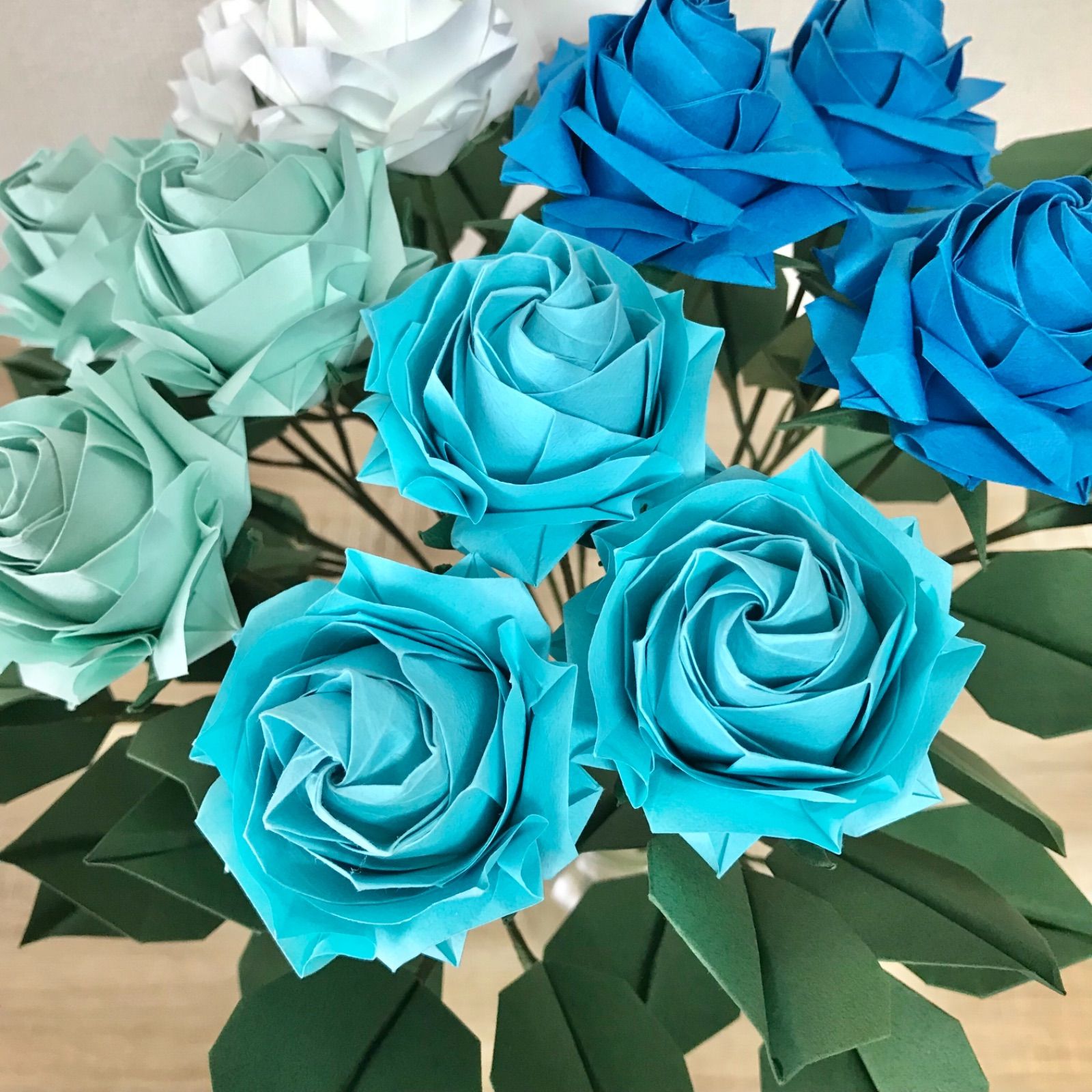 オーダーメイド可能【折り紙のバラ花束】スワッグ・ブーケ・フラワー 