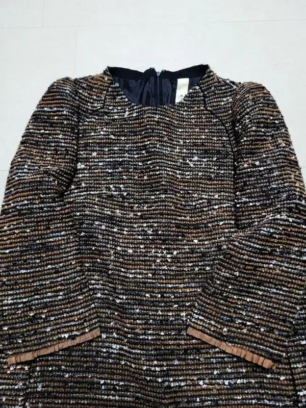 O 2nd オッズセカンド 黒 茶色 ツイードワンピース ポール1208