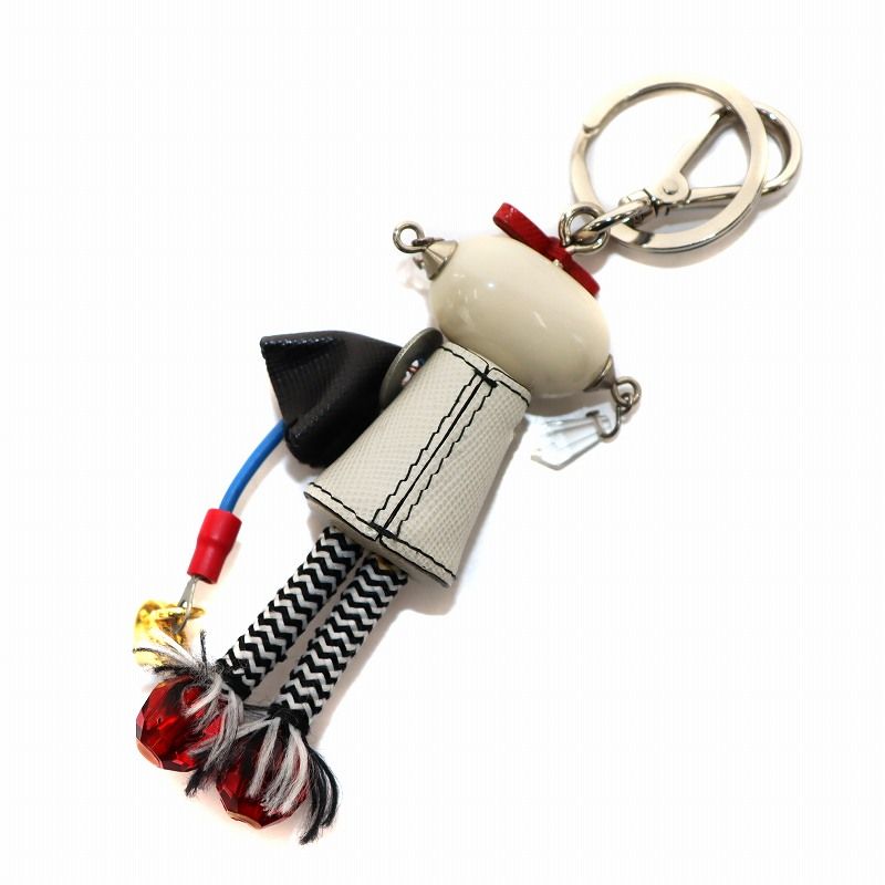 プラダ PRADA ロボット キーホルダー 人形 白 ホワイト 黒 プラダ PRADA ロボット キーホルダー 人形 白 ホワイト 黒