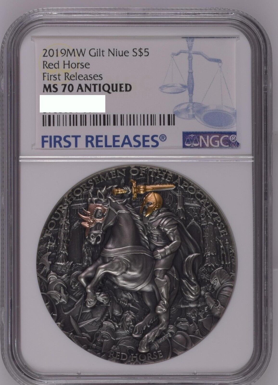 NGC MS70 Niue 2019 Apocalypse Four Hsemen Red Hse Silver Coin 2oz COA