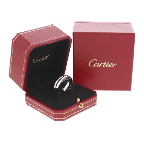 Cartier カルティエ K18WG クラシックトリニティセラミックリング 3連