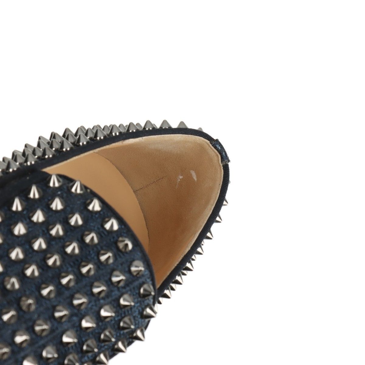 Christian Louboutin クリスチャンルブタン スタッズ スパイク スリッポン ラメファブリック  PIK BOAT FLAT   キャンバス スニーカー Christian Louboutin クリスチャンルブタン スタッズ スパイク