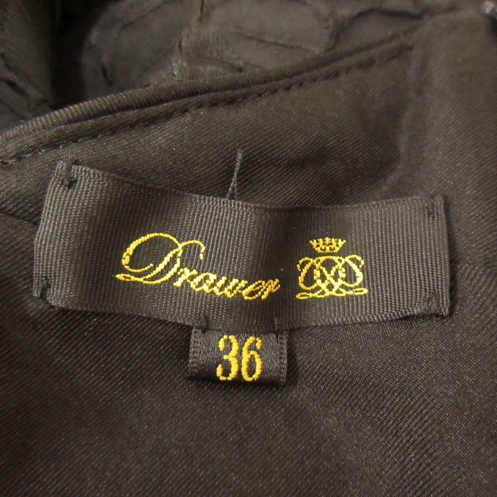 美品 DRAWER ドゥロワー パフィジャガード キャミブラウス 6521-299-1220 サイズ36 ブラック レディース 古着 中古 USED Drawer - 美品 DRAWER ドゥロワー パフィジャガード キャミブラウス