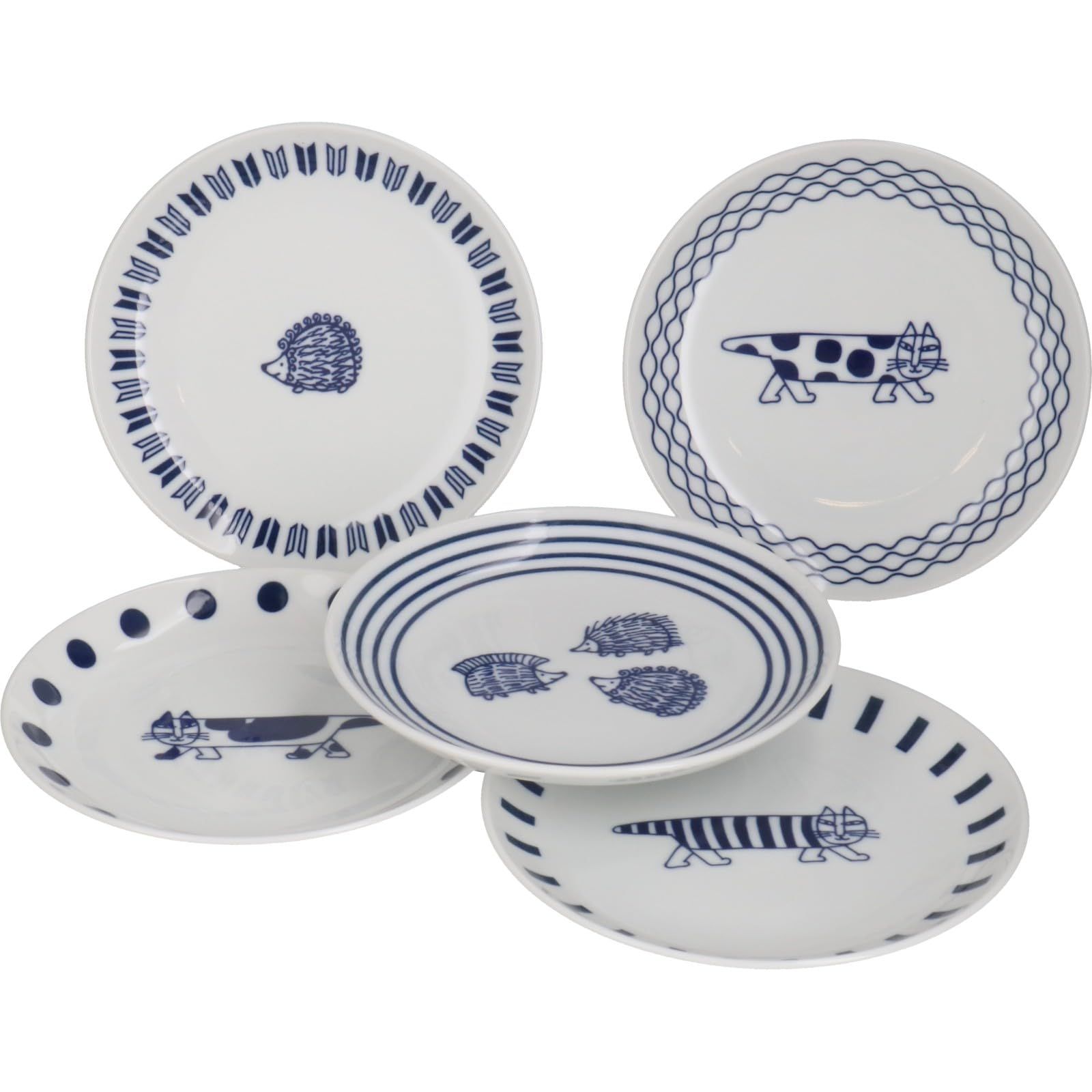 山加商店(Yamakasyoten) Lisa Larson (リサ ラーソン) プレート 14cm 5枚セット Sometsuke 日本製 LL80-57