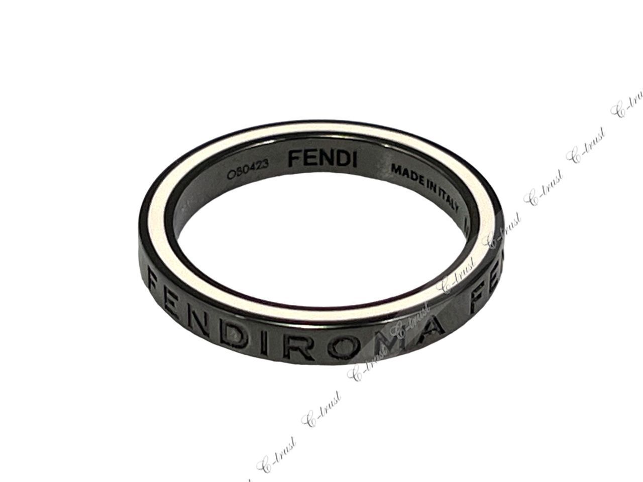 送料無料 ギフト FENDI フェンディ リング RING 指輪 ルテニウム ロゴ メンズ アクセサリー