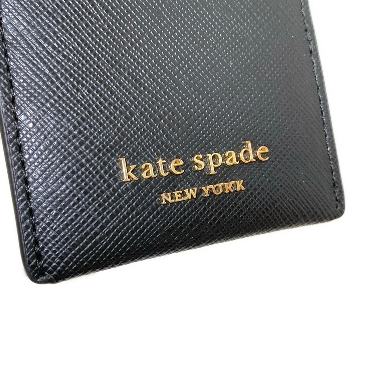 値下げ‼️美品ケイトスペード✨パスケース✨ Kate spade(ケイトスペード) パスケース - 黒 レザー - メルカリ