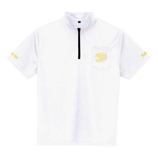 サンライン 獅子ジップシャツ(半袖) SUW-04204CW ホワイト LL