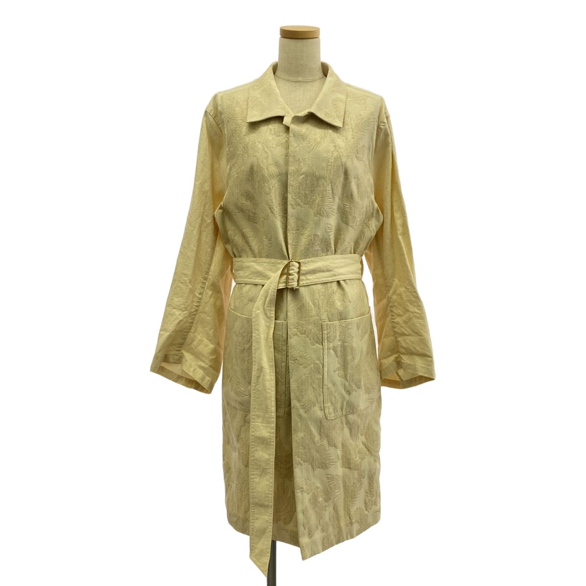 DRIES VAN NOTEN | ドリスヴァンノッテン | 2014SS | ボタニカル ゴブラン スリーブ切替 ボタンレス コート | 38 | ベージュ | レディース