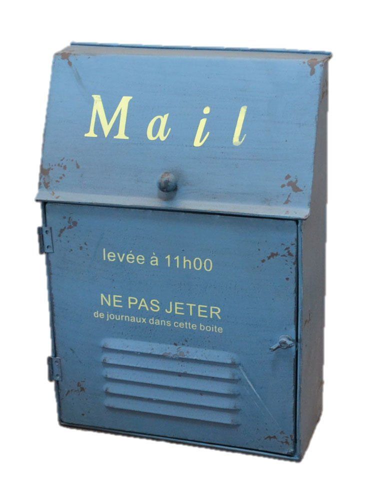 数量 アイアン Mail ポスト アンティーク風 ブルー ２色 郵便受け 新聞受け かっこいい サビや歪み 壁掛け メールボックス 新築祝 引越祝 ギフト プレセント かっこいい おしゃれ