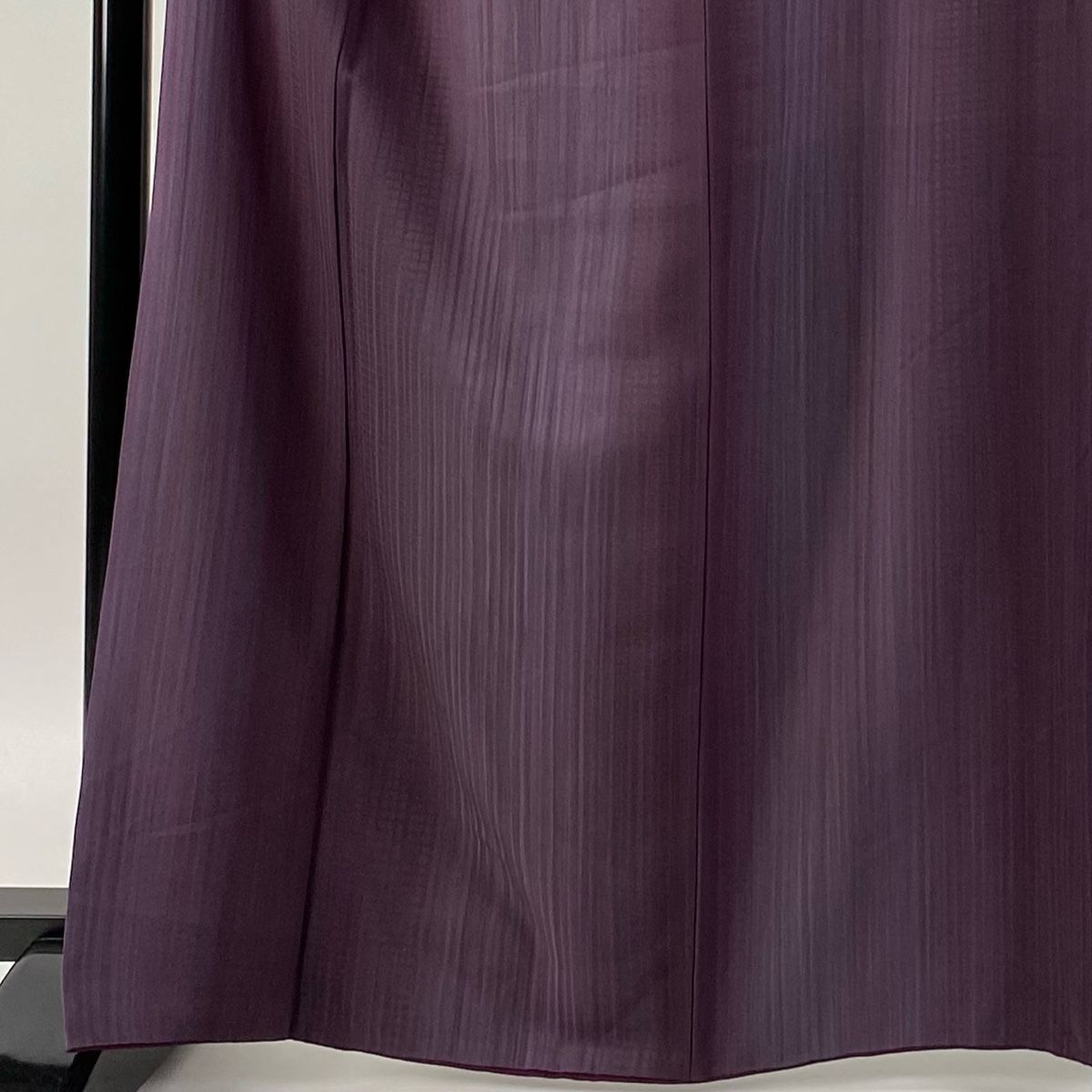 小紋 身丈165cm 裄丈68cm L 袷 縞 灰紫 正絹 秀品