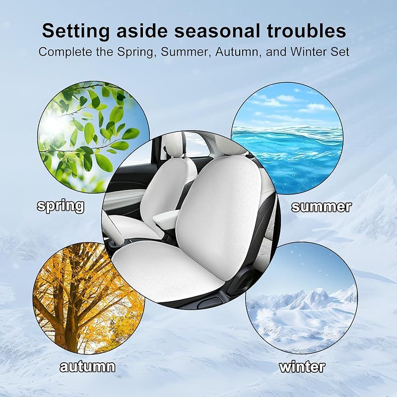 在庫 KUNGKIC フィアット Fiat 500 後部座席 背中 座席シートカバーセット メッシュ式 通気性 蒸れない 熱発散 厚め 柔らかい 汗対策 オールシーズン 汚れ防止 内装パーツ 3枚 白い 0 BRIGHTFACE_UK