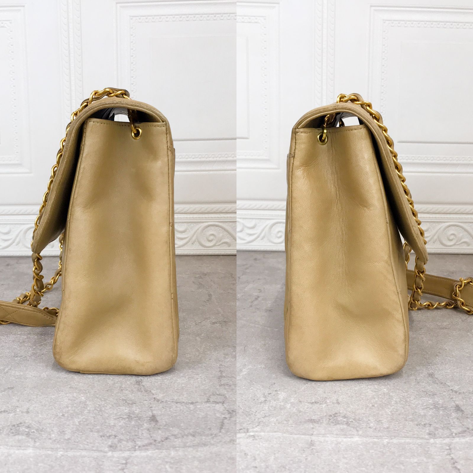 シャネル CHANEL チェーンショルダーバッグ マトラッセ ベージュ