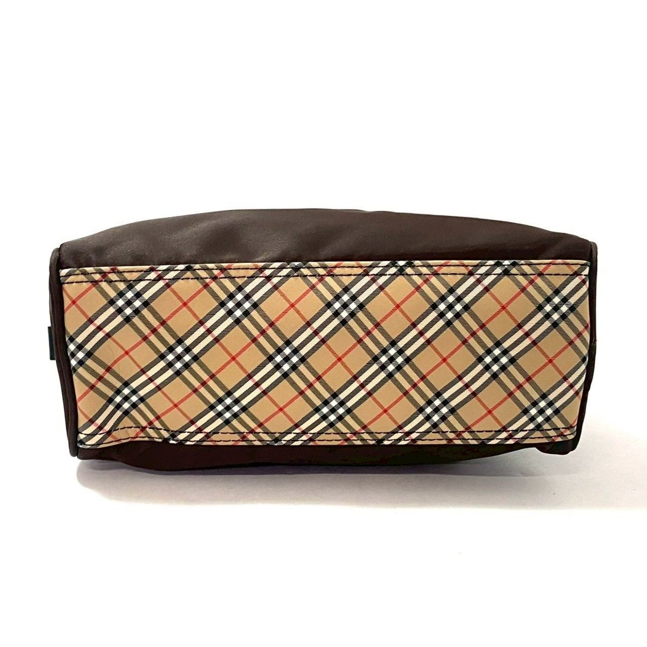 BURBERRY GOLF】ミニボストン ハンドバッグ ナイロン ブラウン/茶 