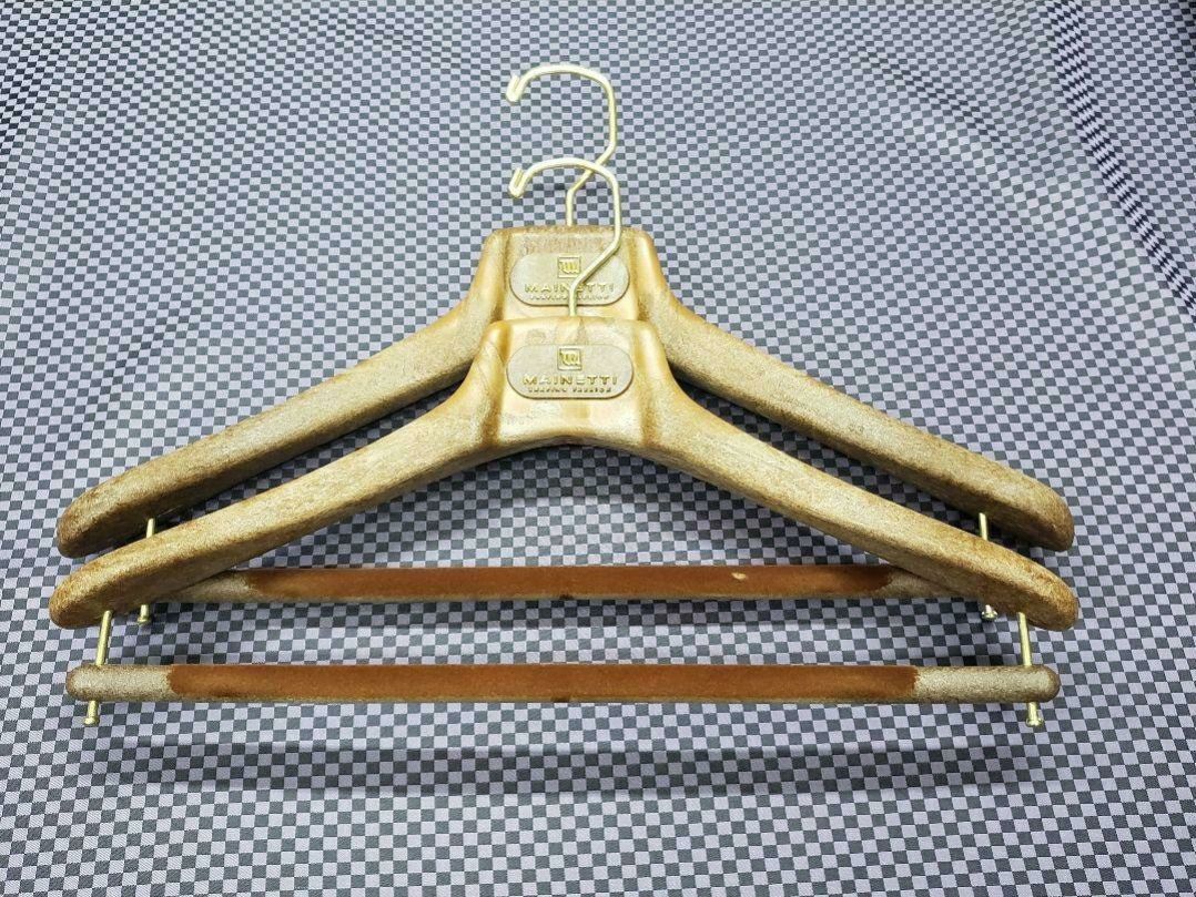 43㎝ 1本 樹脂ハンガー 茶 マイネッティ サルトリアーレ イタリア 新品
