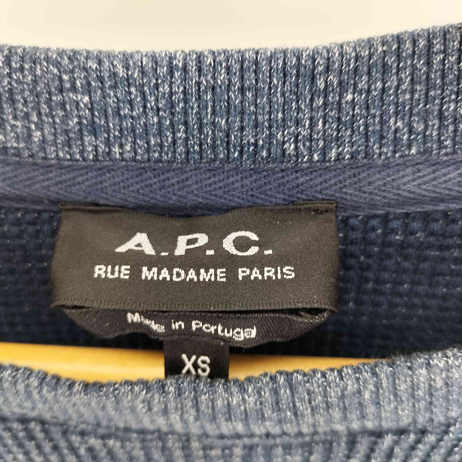 アーペーセー A.P.C. リブ切替 クルーネック サーマル カットソー 
