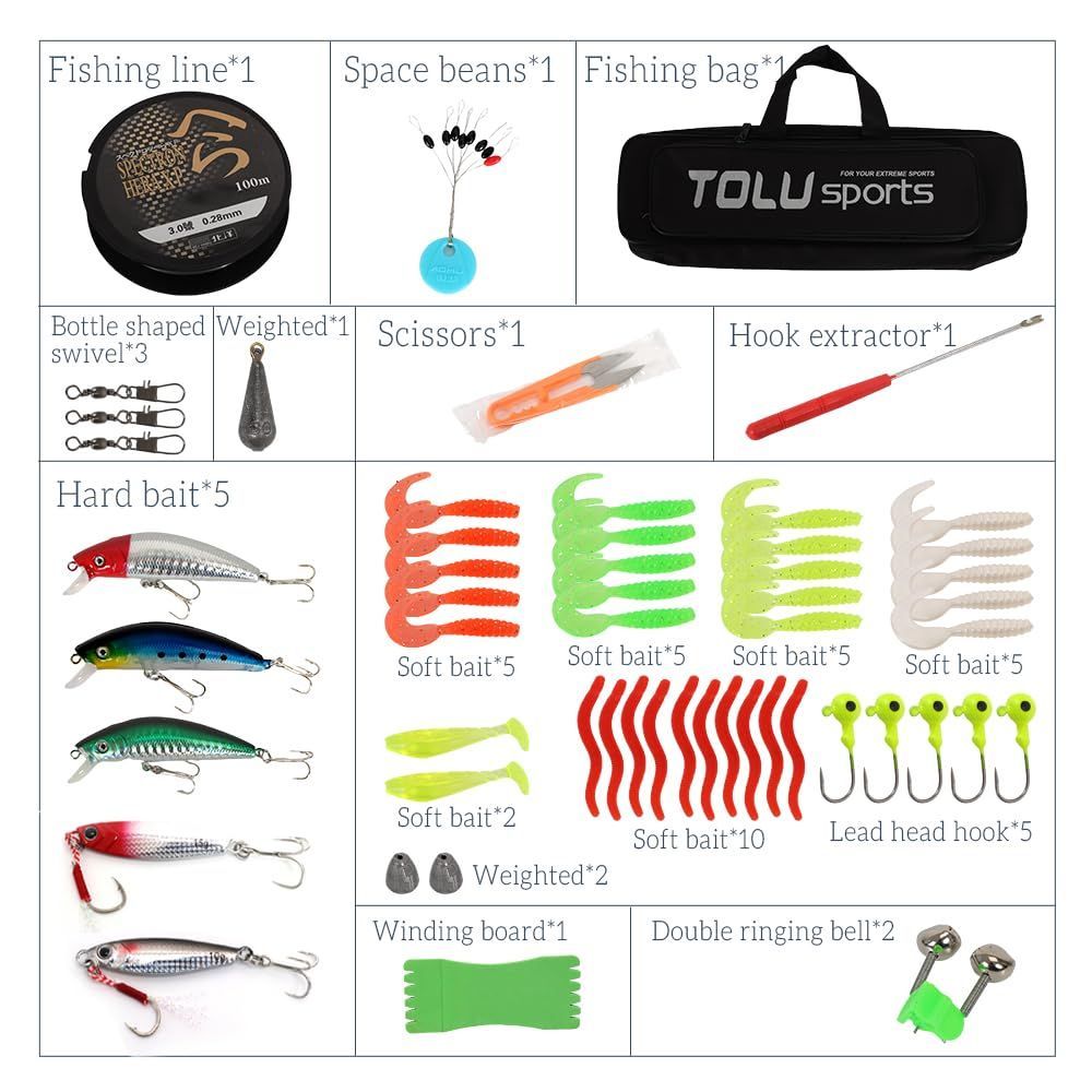 釣り糸付 軽量 携帯便利 炭素ロッド ルアーセット付き 入門セット コンパクトロッド 海釣りセット伸縮式釣竿コンビセット 2.1M釣り竿セットフィッシング 初心者 釣りセット