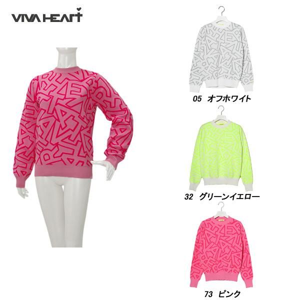 ビバハート VIVA HEART レディース 春秋 Cocola高機能ロゴ ジャガードニットセーター 012-17911