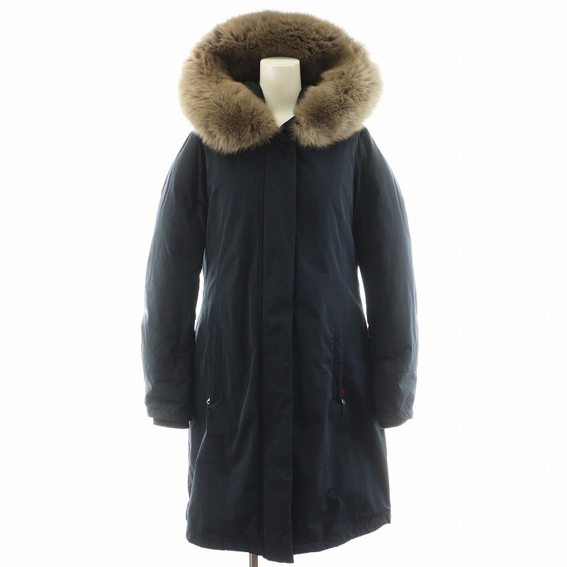 WOOLRICH ファー付きダウンコート ネイビー Sサイズ WOOLRICH ウールリッチ ファーフード付き ダウンコート S ネイビー