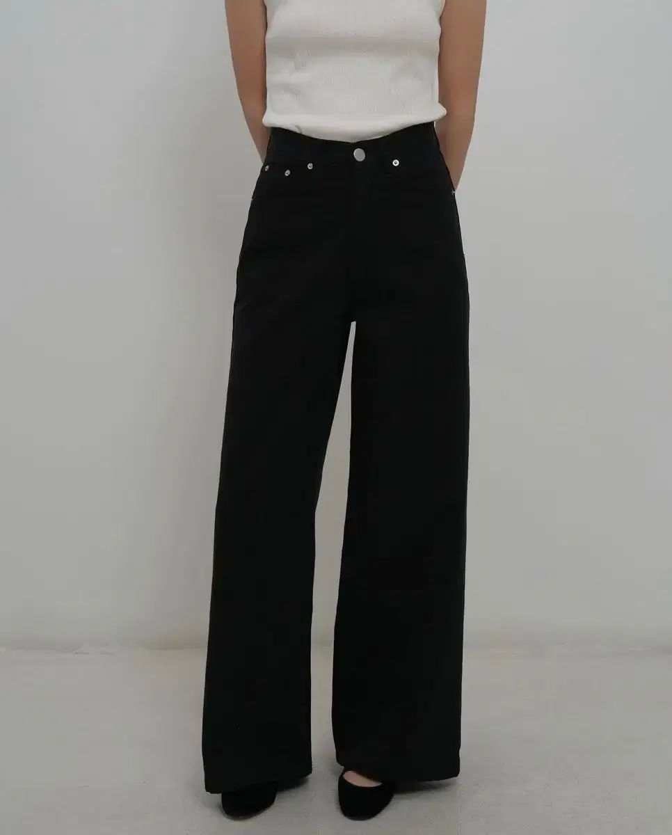 11am製作 pants-218 ブラック ワイド パンツ S