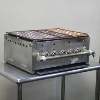 業務用 LPガス 銅板 たこ焼き器 16穴 24穴 40穴 3丁 ジャンボ φ45mm 外寸W600D500 90 H275ｍm 5バーナー プロパン