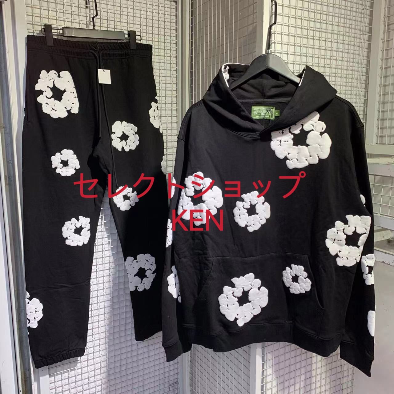 在庫一掃Denim Tearsデニムティアーズ花柄プリント　パーカー/パンツ　セットアップ　ユニセックス　2カラー大人気