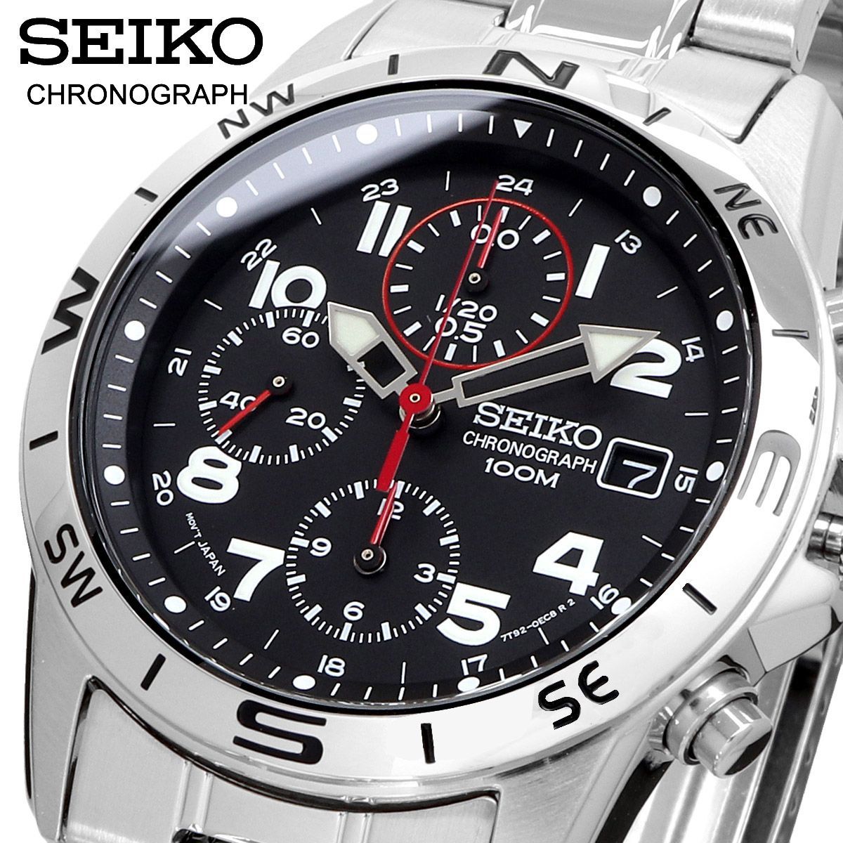 時計 SEIKO 腕時計 セイコー 正規 クォーツ 1|20秒クロノグラフ 100M ビジネス カジュアル メンズ SND375P
