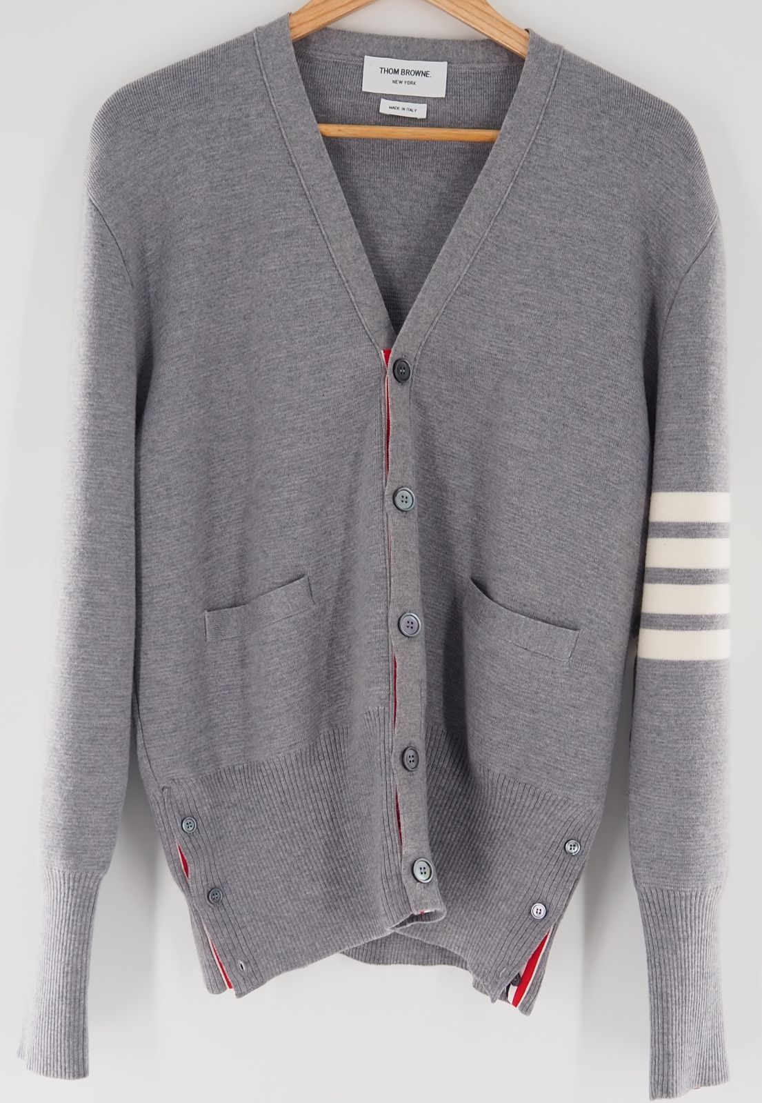 THOM BROWNE/トムブラウン 4bar ミラノステッチ カーディガン グレー サイズ4 ニット MKC160A 00014055