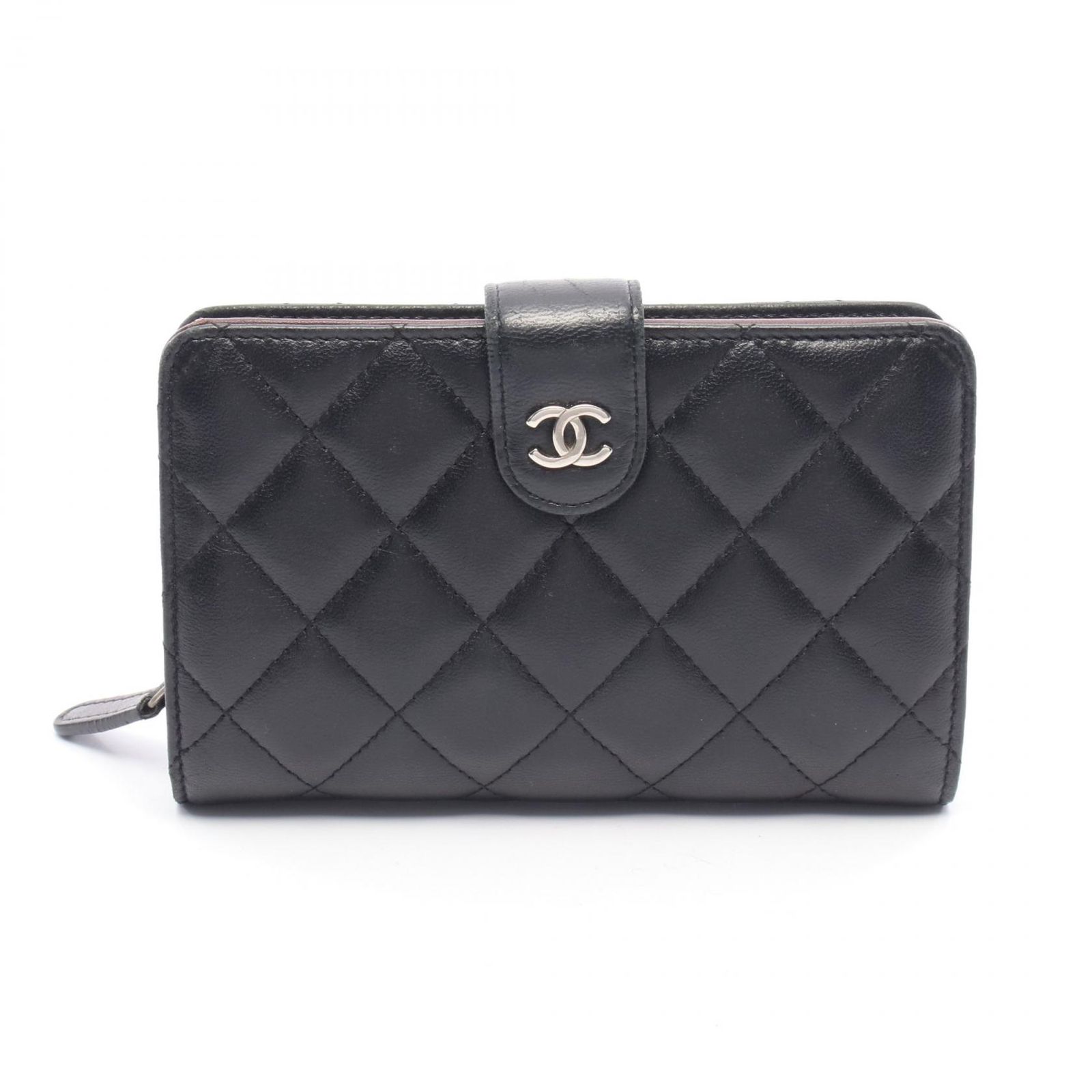 シャネル CHANEL 二つ折り財布 マトラッセ A48667 ブラック