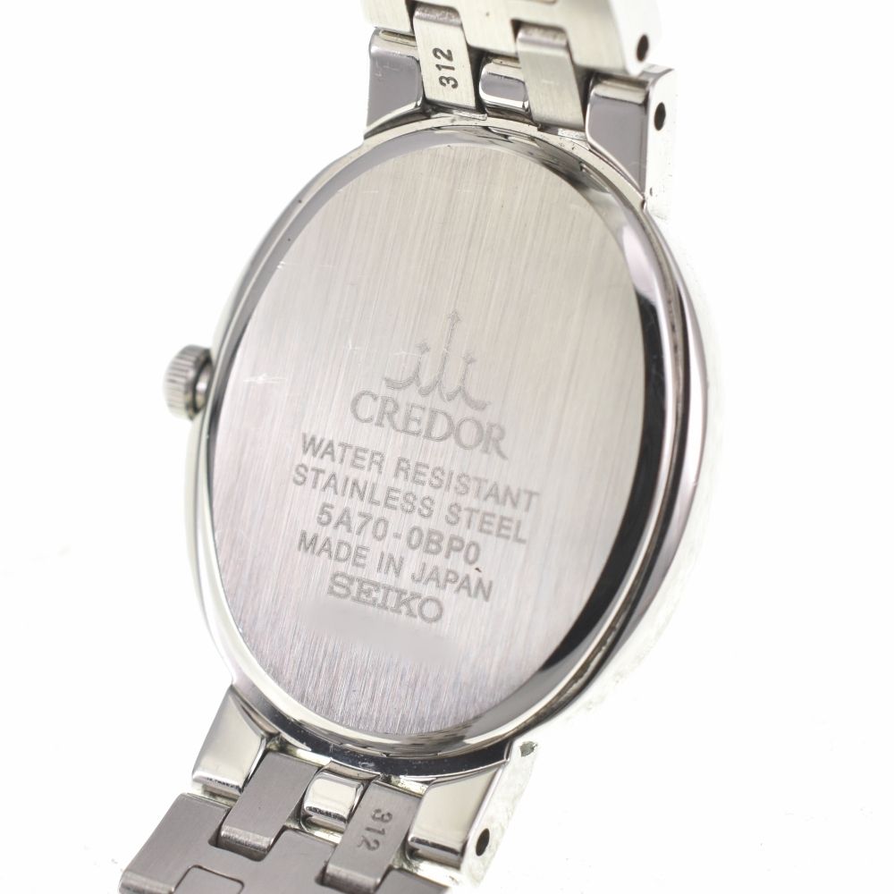 【美品】SEIKO CREDOR 5A70-0BP0 セイコー SEIKO 5A70-0BP0 クレドール シグノ ダイヤモンド クォーツ