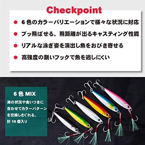 30g/78mm GORIX(ゴリックス) ルアー セット メタルジグ 10個セット 収納ケース付き (GLURE-M1) 釣り用品 釣り具 青物  シーバス ヒラメ タチウオ等 30g/78mm - メルカリ