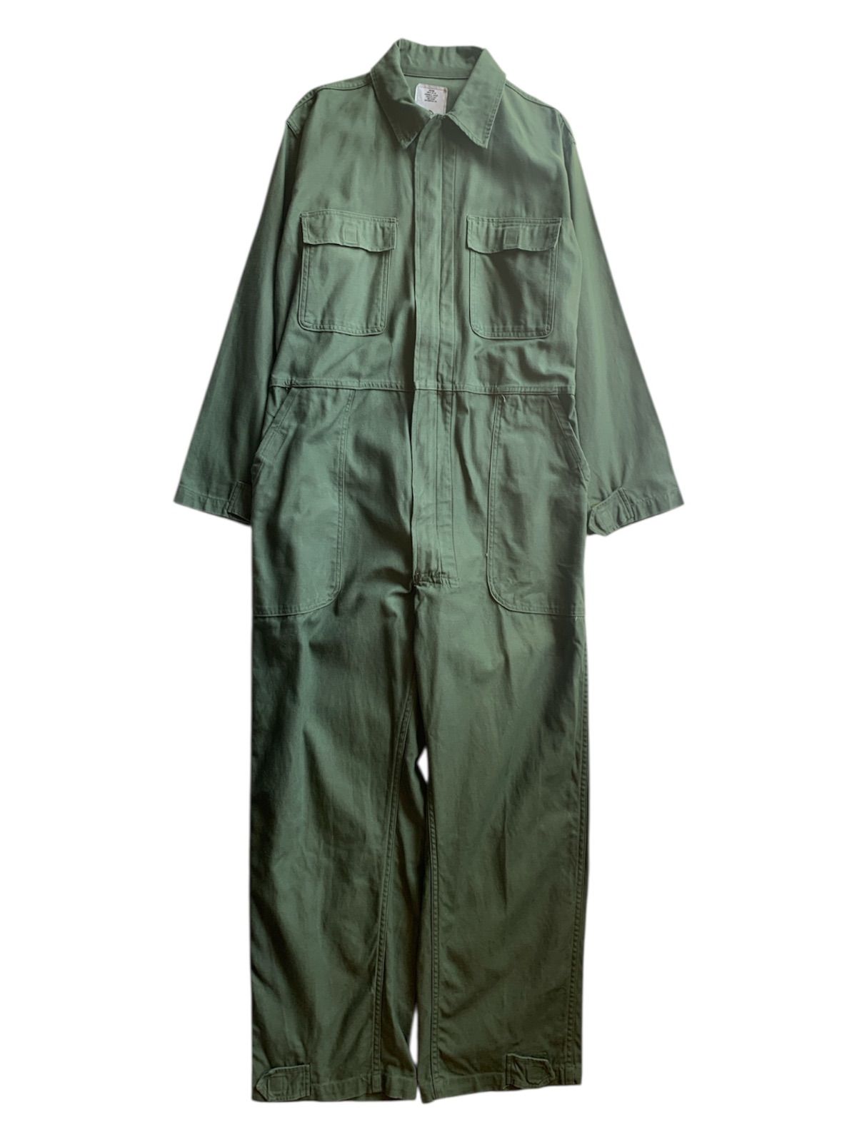 90s US ARMY ユーティリティーカバーオール ジャンプスーツ ツナギ オールインワン ミリタリー アメリカ軍 オリーブ MEDIUM