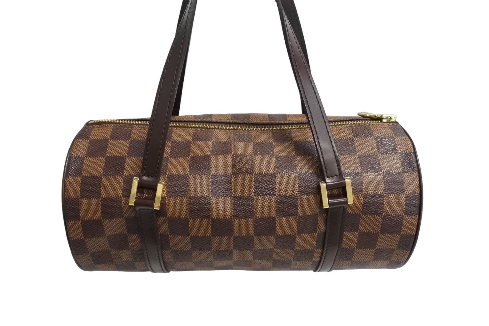 LOUIS VUITTON ルイヴィトン パピヨンPM 26 ハンドバック ダミエ N51304 筒型 ドラム型 エベヌ ブラウン  美品 中古 66169