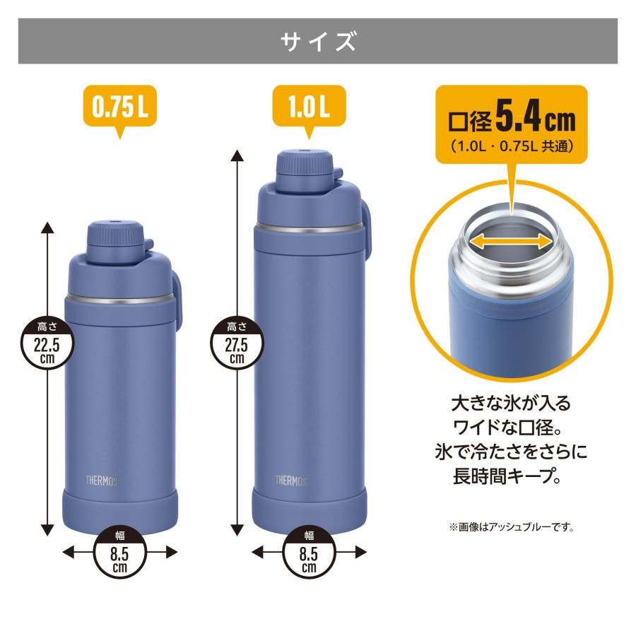 サーモス 真空断熱スポーツボトル 1L 水筒 サンド FJU-1000 : ハンドル
