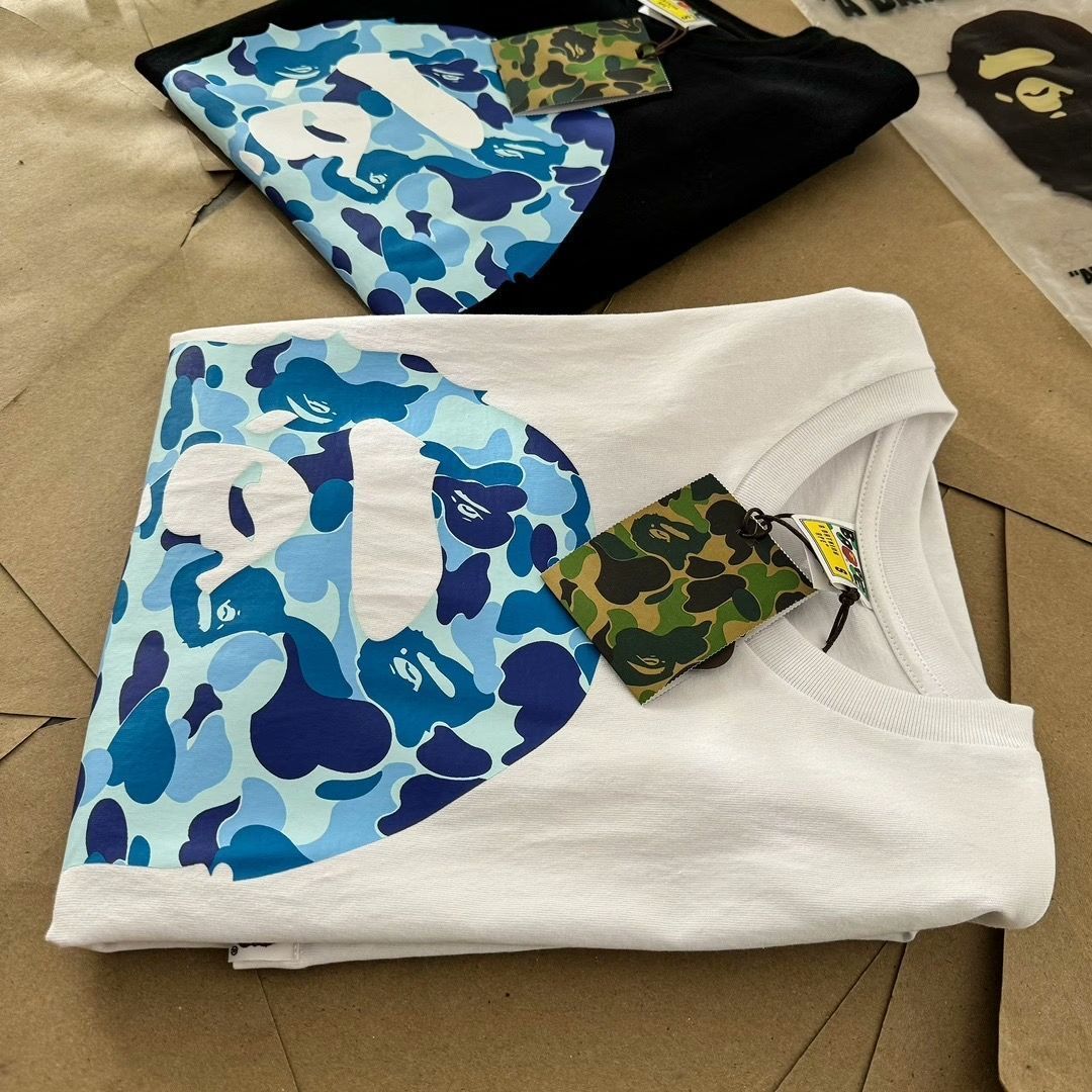 新品 A BATHING APE アベイシングエイプ Tシャツ ホワイト*ブルー 黑+白 2枚セット - メルカリ