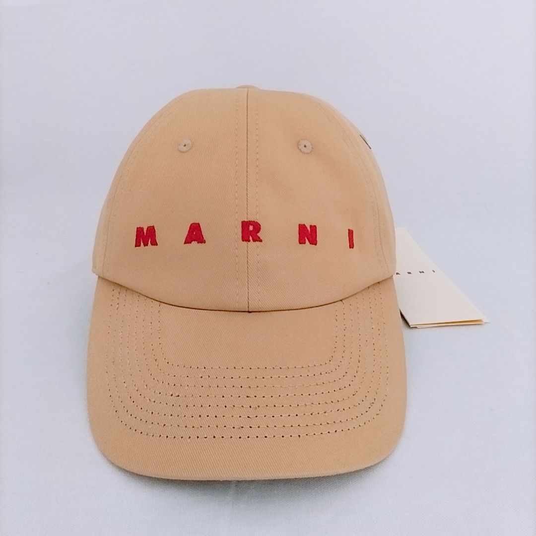 【新品未使用】MARNI 刺しゅうロゴ入り オーガニックギャバジン製キャップ 帽子