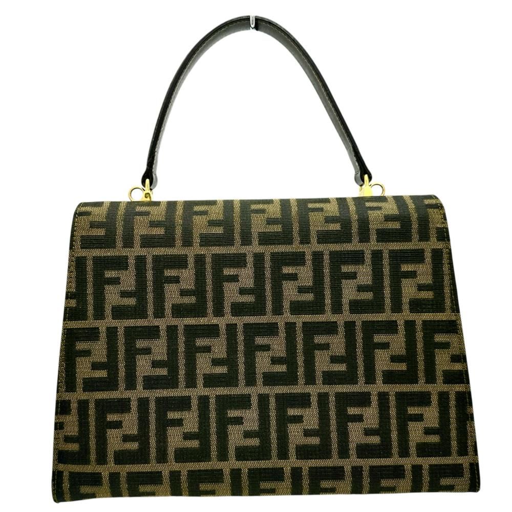 【FENDI】2wayバッグ　ハンドバッグ　ズッカ柄　FF金具　キャンバス FENDI/フェンディ】2WAYショルダーバッグ ハンドバッグ キャンバス