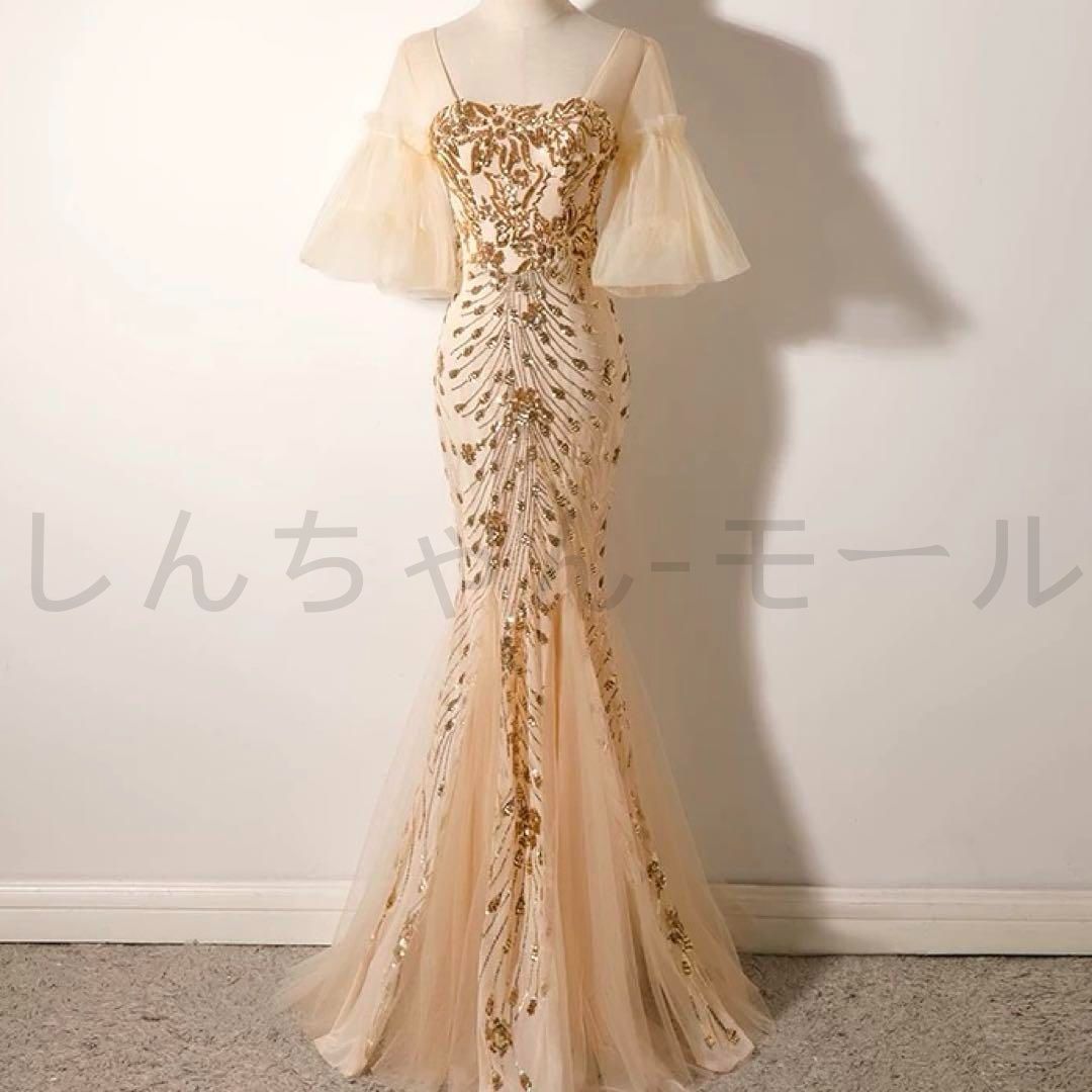 シフォン マーメイドイブニングドレス