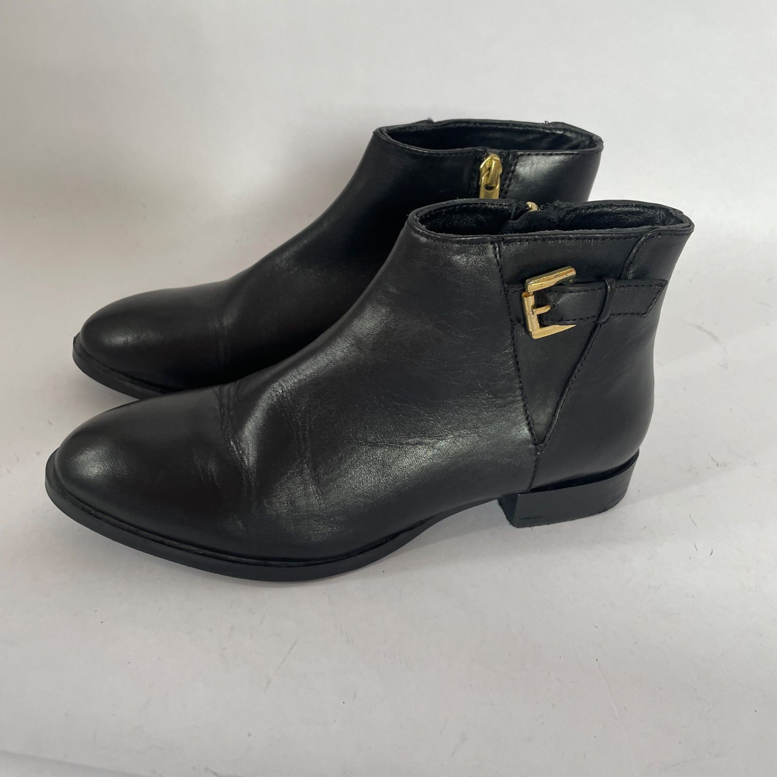 Au BANNISTER オゥバニスター レディース サイドベルト ショートブーツ 37 23.5cm相当 ブラック