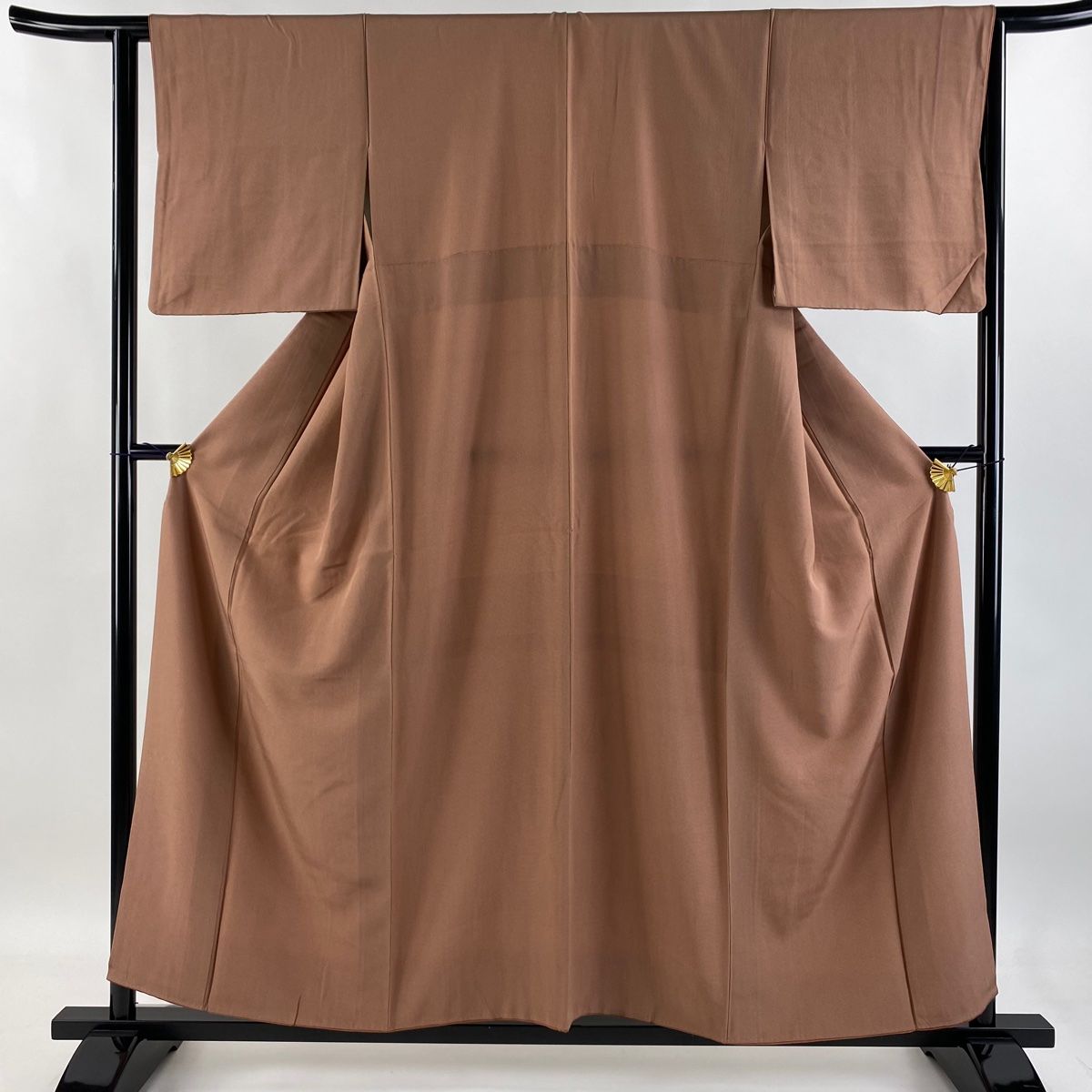 江戸小紋 身丈156cm 裄丈62.5cm S 袷 バチ衿 各通し 小豆色 正絹 秀品