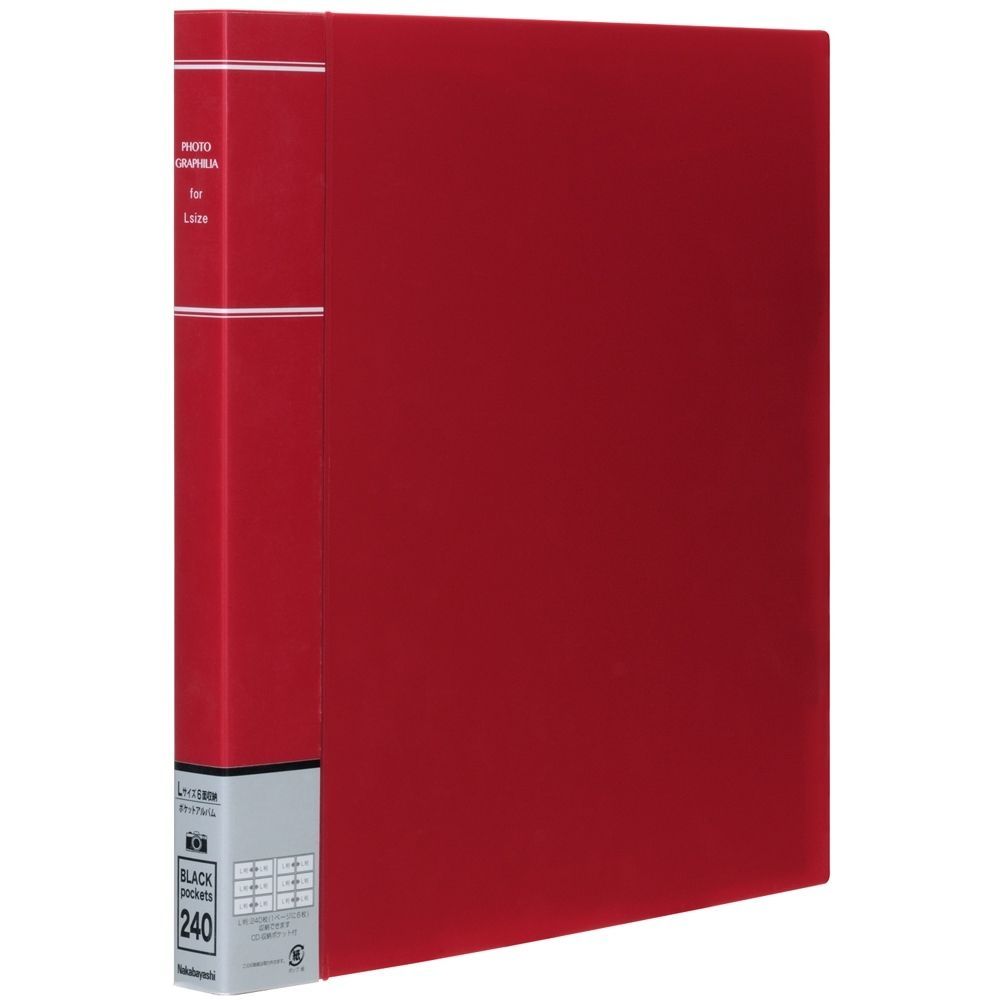 まとめ買い ナカバヤシ ポケットアルバム フォトグラフィリア L判3段×2列 240枚 レッド PH6L-1024-R 10冊セットセット