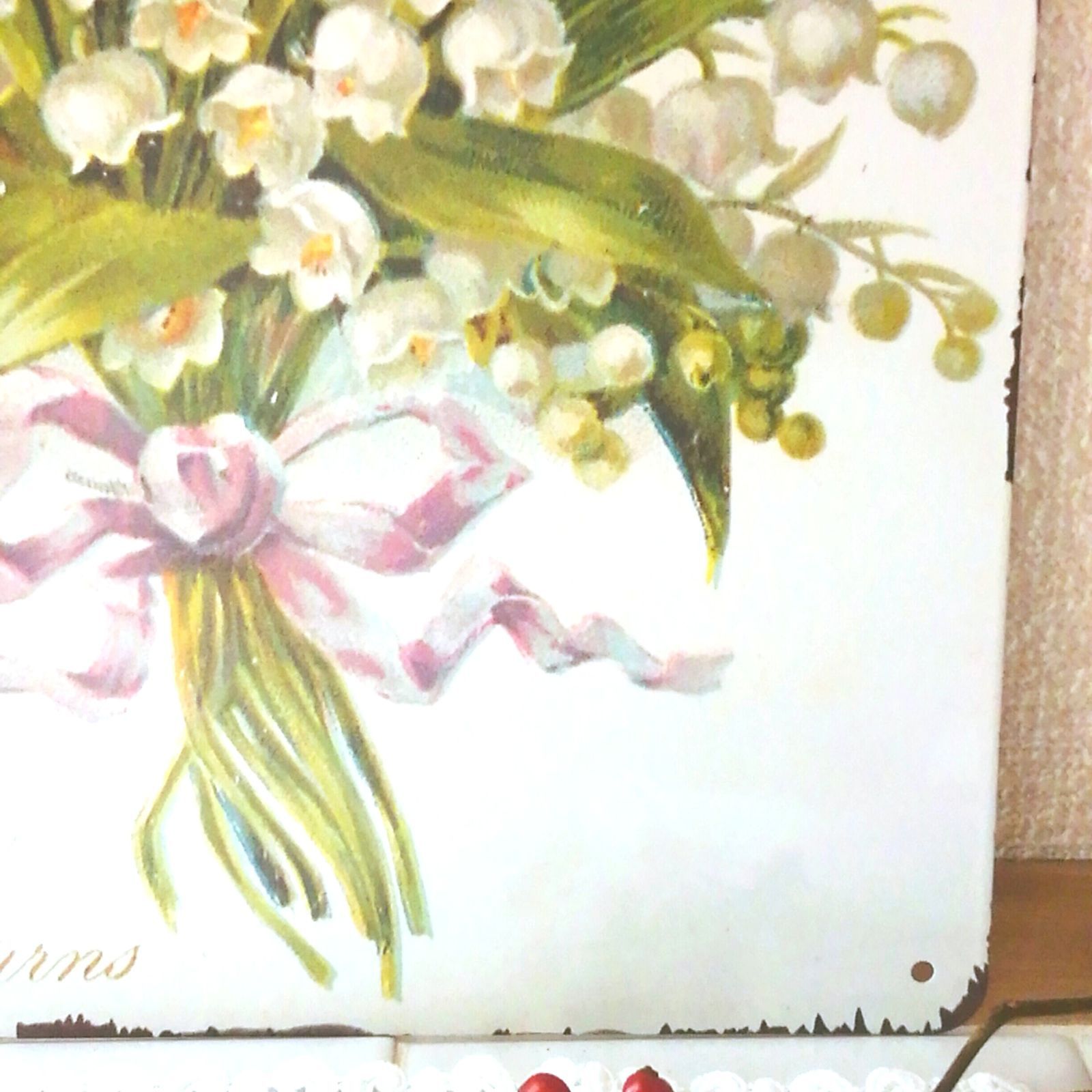 ブリキ看板 スズラン② プレート アンティーク調 ヴィンテージ風