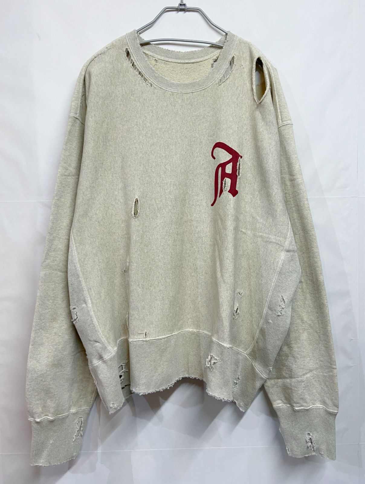 ANCELLM｜アンセルム CRASH SWEAT SHIRT クラッシュ スウェットシャツ