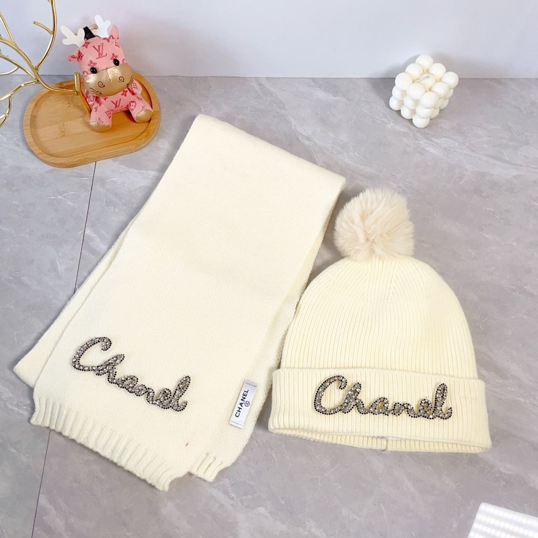 CHANEL シャネル 2点セット 帽子 マフラー