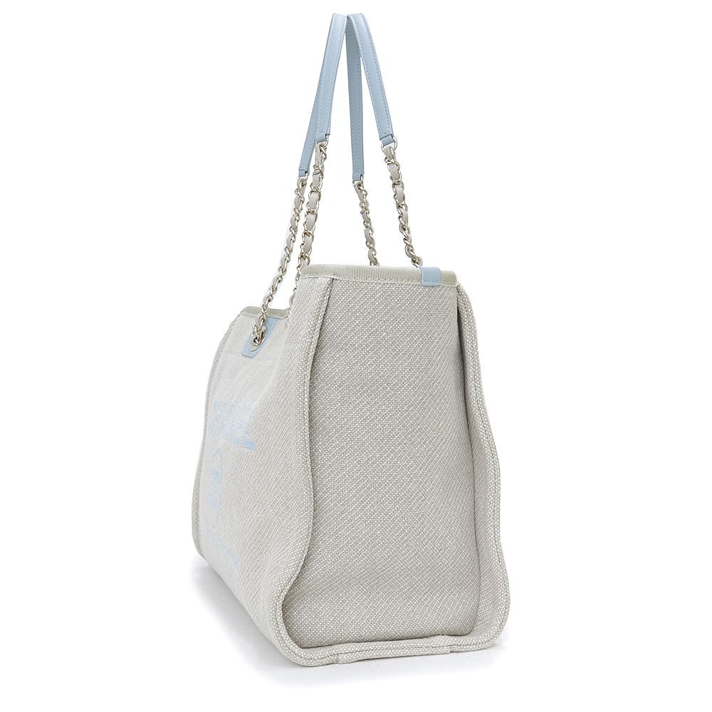 シャネル ココマーク チェーン ドーヴィル MM トートバッグ キャンバス