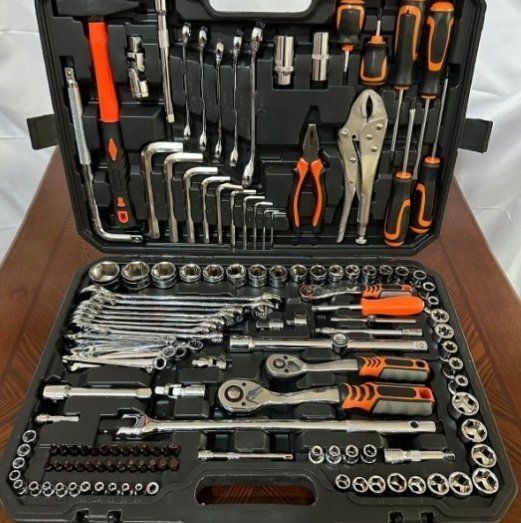 142セットのpcタービン修理 工具レンチクランプドライバーハンマースリーブラチェットジョイント