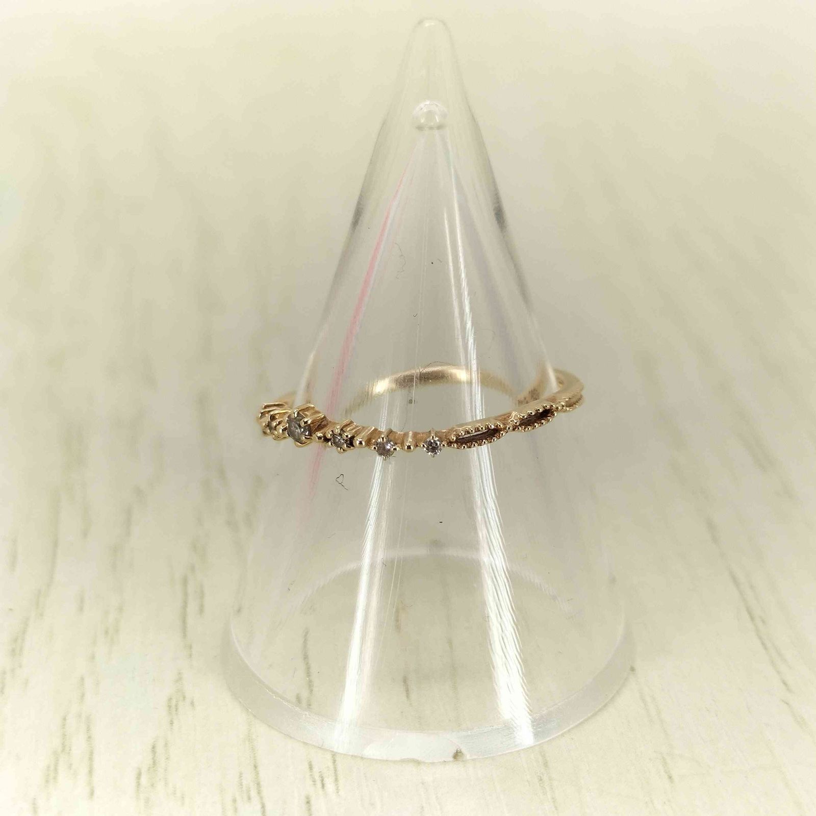 アガット agete 0.06ct K10 ダイヤリング レディース 14号