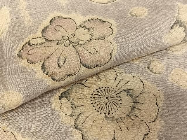 平和屋着物○染織の名門 しょうざん 生紬 訪問着 草花文 正絹 逸品