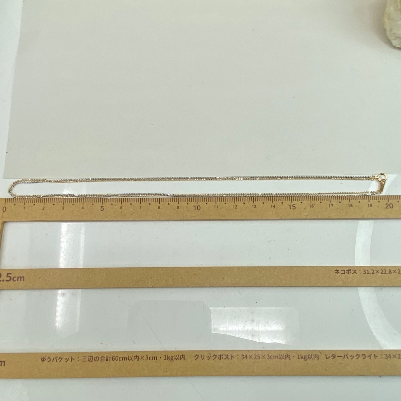 k18YG ＋ pt850 プラチナ カットボール 1.0ミリ コンビネックレス 