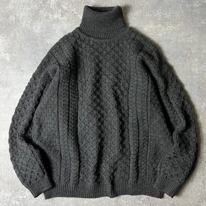 アイルランド製 aran crafts タートルネック メリノ ウール 